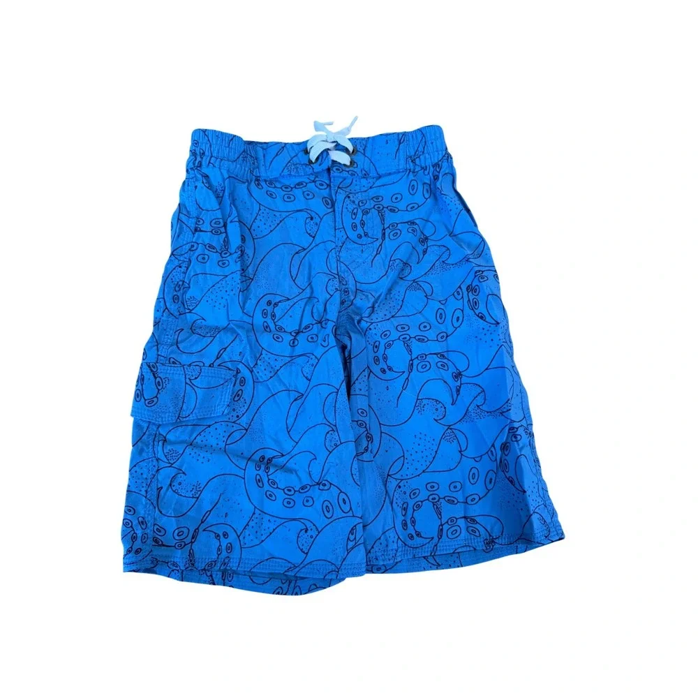 Hanna Andersson octopus blue‎ boys swim trunks